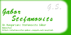 gabor stefanovits business card