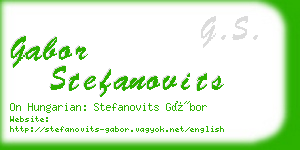 gabor stefanovits business card